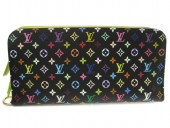Louis Vuitton 激安　ルイヴィトン 新品　マルチカラー　財布　ポルトフォイユ・アンソリット　ノワールｘピスタッシュ（グリーン）　M93755