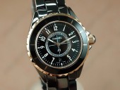 シャネル 新作＆送料込 Chanel Watches J12 TT Black Ceramic Num Markers Ladies Japanese Quartz腕時計 J-CH0035
