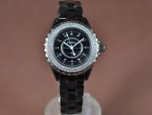 シャネル 新作＆送料込 Chanel J12 Black Ceramic Diam Markers/Bez Ladies Japanese Qtz腕時計J-CH0068