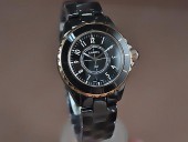 シャネル 新作＆送料込 Chanel J12 TT Black Ceramic Num Markers Men Japanese Quart腕時計 J-CH0043